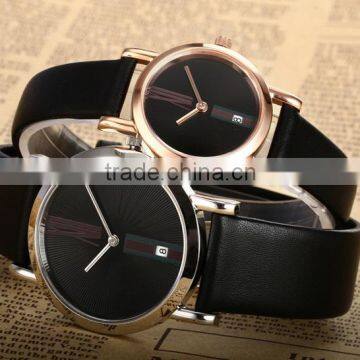 Leather Quartz Pair Couple Watches With Fashion Design photo-2