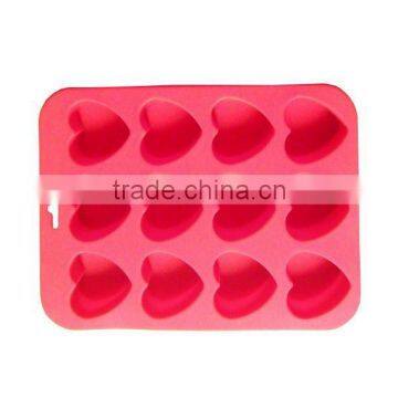 Silicone 12 cavity heart shaped cake mold pan