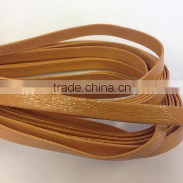 Real Nappa Leather Cords -Real Nappa Leather-flat with renforced-10mm-apricot