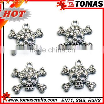 Hot sale Silver Plated micro paved skull pendant