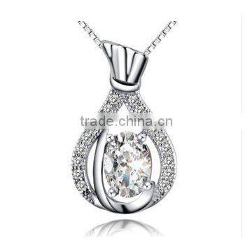 Perfume bottle fancy stylish model design silver pendant necklace