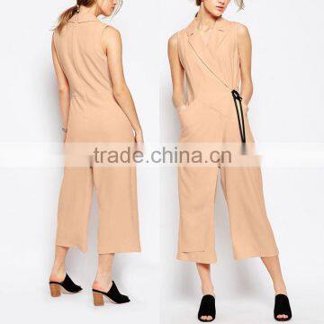 Apparel Pants and Trousers Woman Sleeveless Wrap Long Lady Romper Jumpsuits