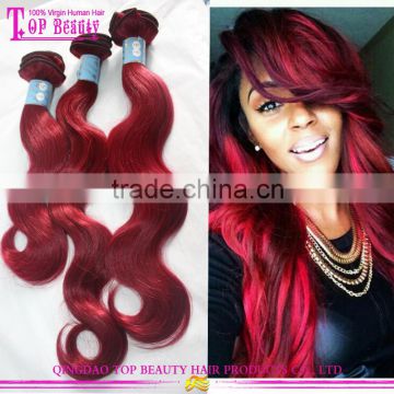 Indian remy human hair color 99j hair weave red braiding hair