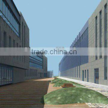 exterior glass wall with aluminium frame and glass