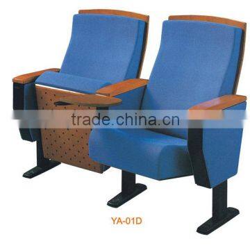 Church Chair Hot Sale for the auditorium/Wood Theater chair with write pad YA-01D