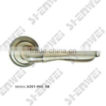 AZ01-963 AB zinc door handle on rose