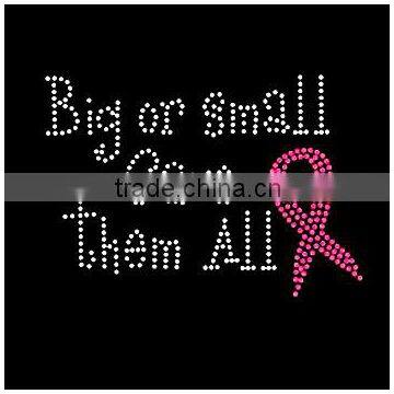 T-shirt iron-on heat press cancer iron on transfers custom rhinestone pattern