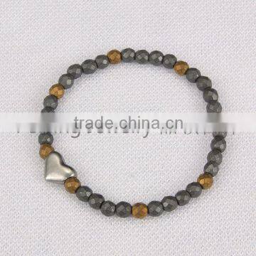 2016 new hematite bracelet with heart charm