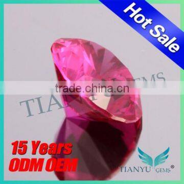 WUZHOU Gems Loose Cubic Zirconia 5# Round Shape Synthetic Corundum Ruby Gemstone photo-2