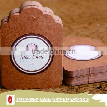 ink printed die cut kraft paper china jeans hang tag