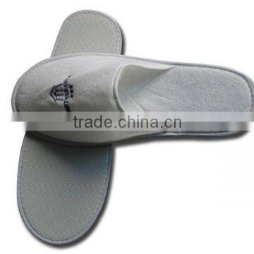 poly terry washable closed toe hotel slipper