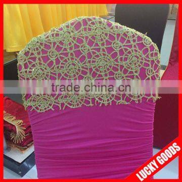 new arrival gold color elegant lace chair sash wedding