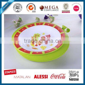 11 inch 100% melamine plate with custom decal, carton printing melamine dish plate