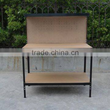 Utility steel frame portable wooden workbench