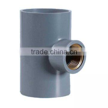 PVC plumbing fitting copper female threaded tee