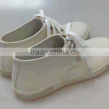 White Rubber Shoes with lace