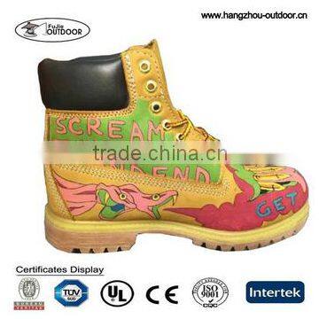 Color Printed Work Boots,hand Work Boots ,Insolent Work Boots