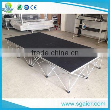 4ft *4ft Folding stage riser 30mm aluminum carpeted platform for sale