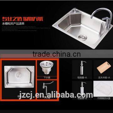 SUS304 One-piece Single Bowl Stainless Steel Kitchen Sink photo-2