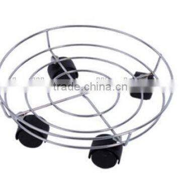 Movable metal flower pot rack