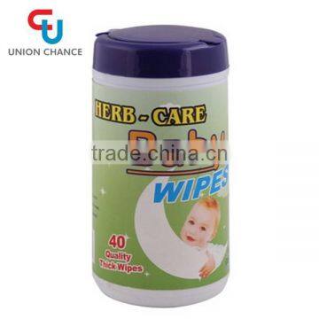 Herb Care Baby Wipes 40pcs Quality Thick Wipes Bottled Wet Wipes