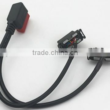 OBD2 Splitter Y Cable/Cable Joint Connector/Centronic 16Pin Cable Connector, right-angle J1962M to 2 J1962F, Y Cable, 1ft