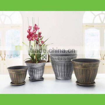 Round flower pot,flower pot,gold and silver planters