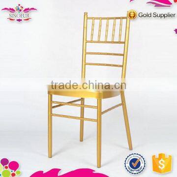 Brand new Qindao Sinofur stacking gold aluminium frame sale chiavari chair