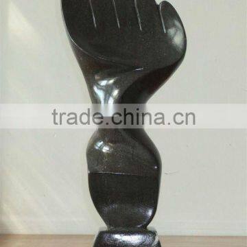 Black Marble Hand Abstract Carving