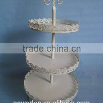 3-tier shabby chic wedding metal cake for stand