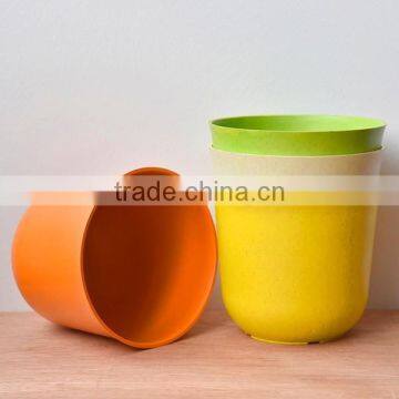 Cheap small colored biodegradable plant fiber flower pot wholesale