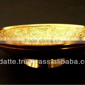 Gold plated gift item beautiful home decoration gold plated bowl