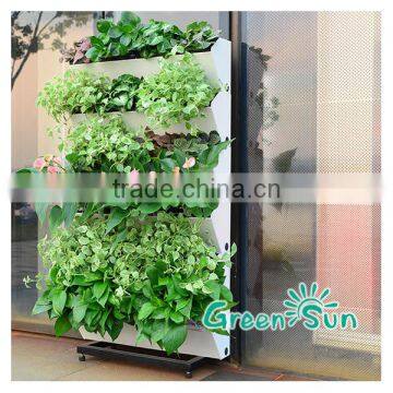 Golden Color Self-Watering Vertical Plastic Flower Pot Garden Green Wall Planter photo-3