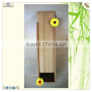 Unfinished Wood Crafting Personalized Slid Bamboo Wine Box photo-3