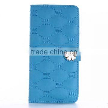 Embroidery embossing flower flip leather phone case with magnet clasp for iPhone 7 plus