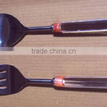 Fully Acrylic Handle Salad Serving Set of 2 photo-2