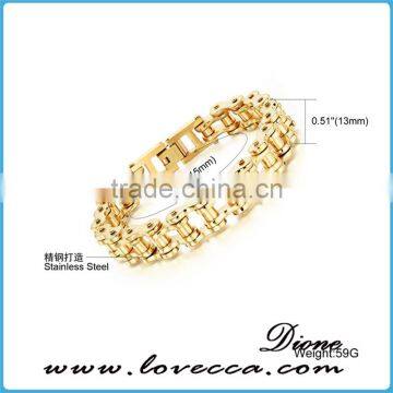 Unisex Stainless Steel Gold Biker Motorcycle Chain Link Bracelet photo-5