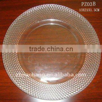 clear glass charger plate