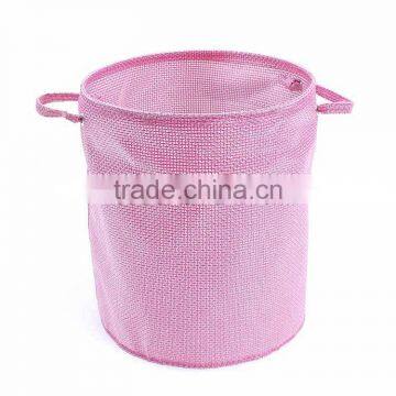 Round Style Laundry Hamper With Closing and Rope Handle, Non-woven Fabric Laundry Basket photo-4