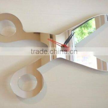 Scissors Mirror Sticker Clock