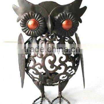 Metal owl outdoor garden decor