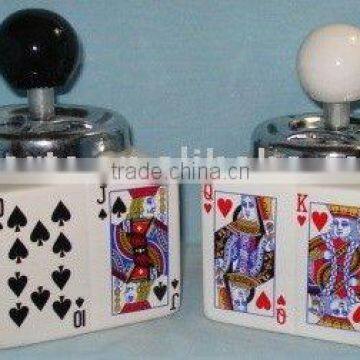 ceramic poker ashy tray, ashy tray with poker design, decorative ashy tray