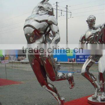 Playing basketball statue stainless steel outdoor landscape figures for sale