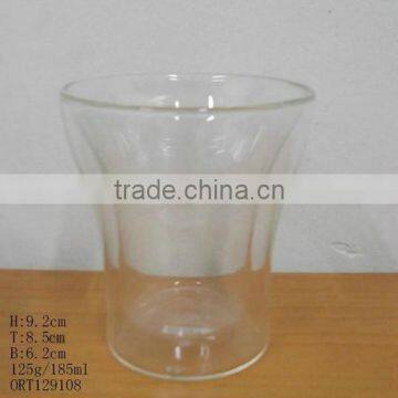 185ml double wall glass cup