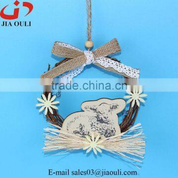 with sheep rattan wreath Easter decorations