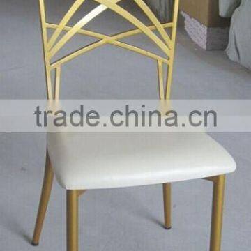 2015 new design golden color steel banquet chair coffee chair WR-6004