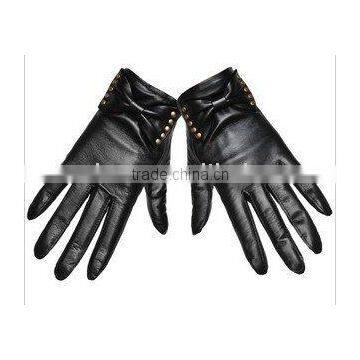 fashion leather glove for ladies