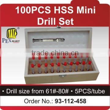 100pcs HSS mini drill set
