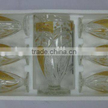 JK033 7pcs Glass Drinking Set With Deco photo-2