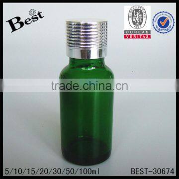Shanghai Best Manufacturer Oil Glass Bottle 10ml 15ml 30ml 50ml Green Oil Glass Bottle With White Dropper photo-3